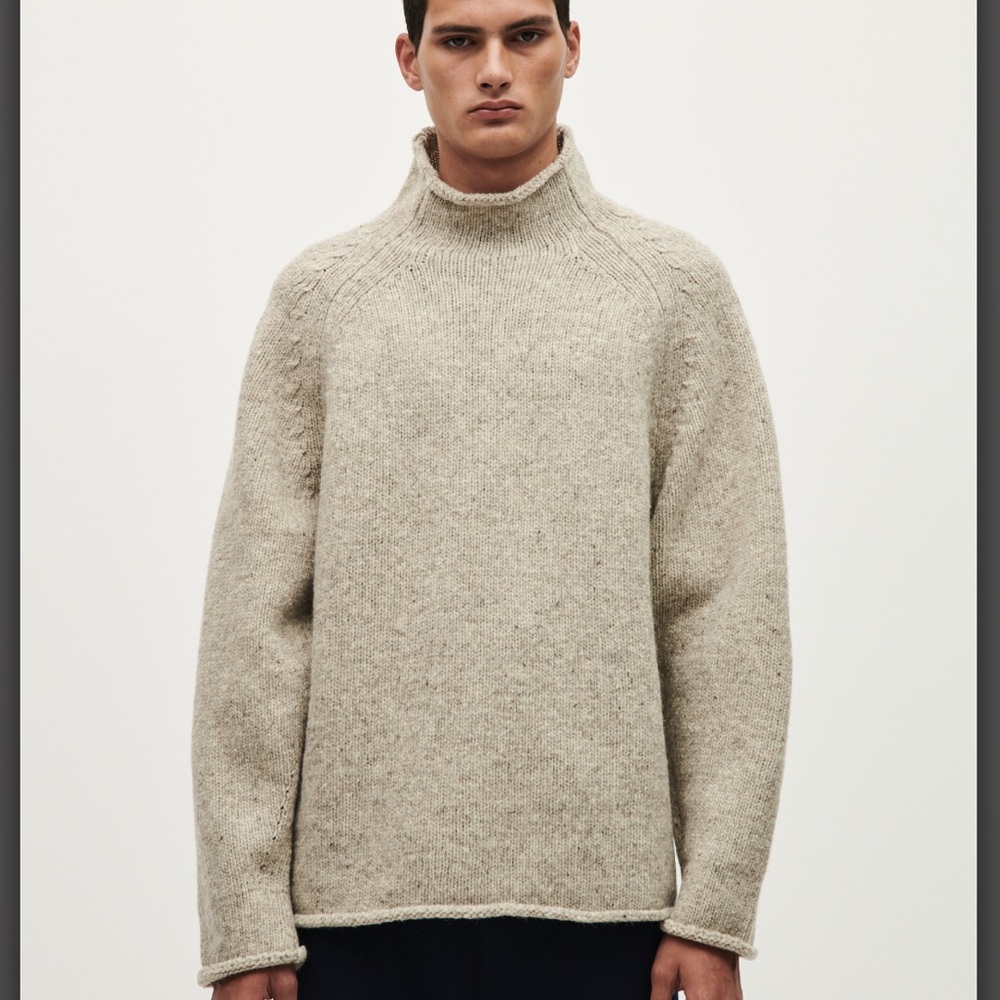 Babaa no 81 Men’s Jumper Turtleneck Sweater in Mist One Size